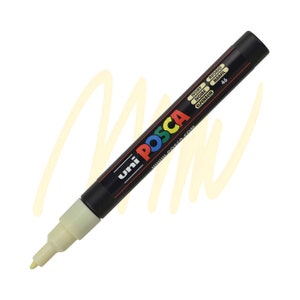 Posca Marker, Lackmarker, Elfenbeinfarbe, 3 m feine Spitze, opaque Tinte, Acrylfarbenstift, permanente Tinte, glatter Fluss, Cremefarben,