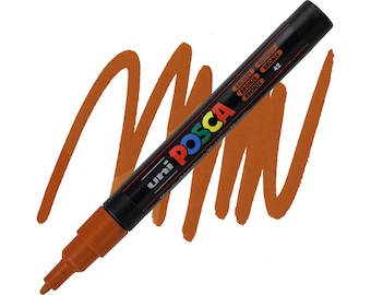 Posca Markers, Paint Marker, Bronze Paint, 3M Fine Tip, Opaque Ink, Acrylic Paint Pen, Permanent Ink, Smooth Flow, Metallic, Dark Gold