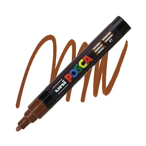 Posca Marker, Lackmarker, Braune Farbe, 5 m Mittlere Spitze, Opake Tinte, Acrylfarbenstift, Permanentstifte, Glatter Fluss, Schokoladenbraun, Warm