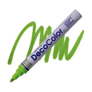 DecoColor, Paint Marker, Light Green Ink, Broad Point, Opaque Marker, Permanent Marker, Oil Based Paint Marker, Wide Tip, Grass, Gloss
