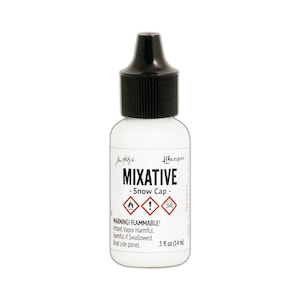 Ranger, Tim Holtz, inchiostro alcolico, inchiostro alcolico metallizzato, Snow Cap, 0,5 fl oz, inchiostro alcolico Snowcap, inchiostro alcolico bianco