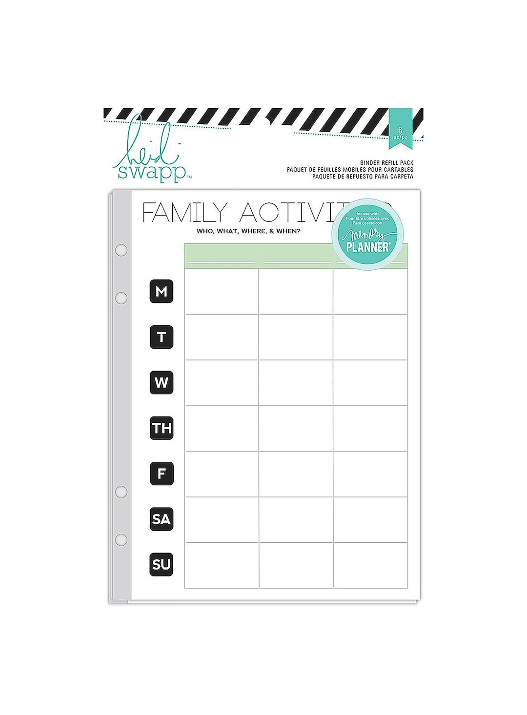 Heidi Swapp, Hello Beautiful, Planner Pages, Binder Refill Pack, Memory Planner Collection