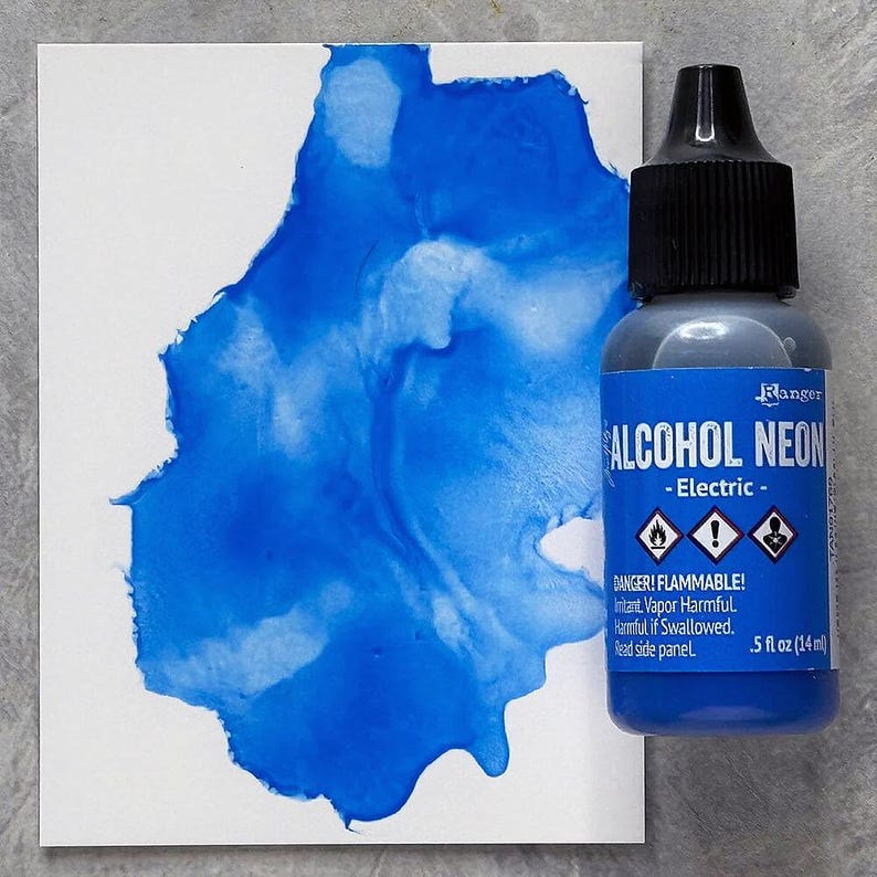 Ranger, Tim Holtz, Alcohol Ink, Neon Full Set, 8 Colors, .5 fl oz, Bright, Vibrant, Luminous, Fluorescent Alcohol Ink