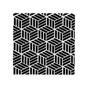 Stencil davvero fantastici, stencil a cubi sovrapposti, 5x5", sfondo, stratificazione, scatole, gradini, gradino, linee, quadrati, file di scatole, illusione