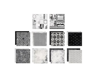 My Mind's Eye, Meadowlark Dawn Collection, 12" Cardstock, 9 Designs and Die-Cuts, Black & White, Meadow Lark, Birds
