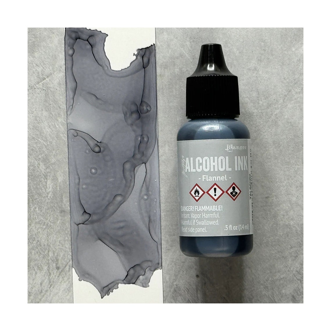 Ranger, Tim Holtz, Alcohol Ink, Flannel Alcohol Ink, .5 Fl Oz, Grey ...