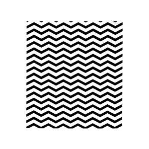 Puede incluir: Un patrón de chevrón en blanco y negro llena el marco. El diseño consiste en líneas en zigzag negras gruesas y repetidas sobre un fondo blanco. El patrón es un elemento de diseño clásico que se utiliza a menudo en textiles y diseño gráfico.