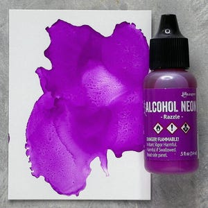 Ranger, Tim Holtz, Alcohol Ink, Neon Full Set, 8 Colors, .5 fl oz, Bright, Vibrant, Luminous, Fluorescent Alcohol Ink