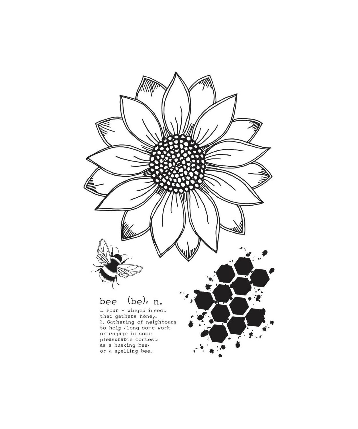 Prima, Ruby Violet, Cling Rubber Stamps, Whimsical Stamps, Grass Stamp,  Journaling Stamps, Flower Stamps. Quote Stamps, Blank Lines Stamp