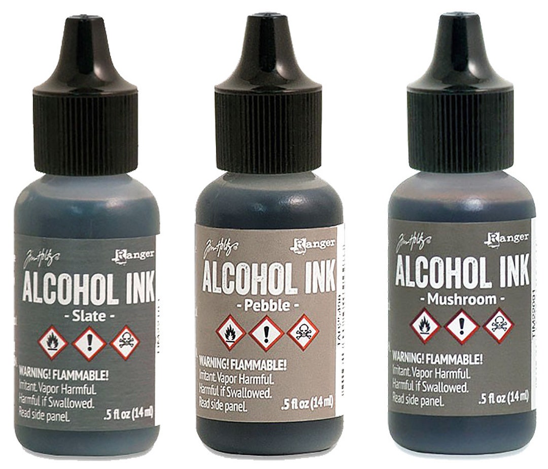  Ranger Tim Holtz Alcohol Ink .5oz 3/Pkg, Cottage  Path-Slate/Currant/Meadow
