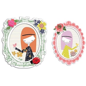 Prima, Ruby Violet Yuki, Cornici decorative, Capelli rosso zenzero, Capelli lavanda, Abbellimenti in cartoncino, Cornici stravaganti, Ragazze divertenti