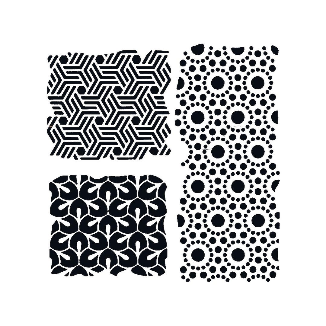 Really Great Stencils, Geometric Textures Stencil, 6x6