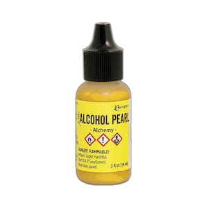 Ranger, Tim Holtz, encre à alcool, perle, encre à alcool alchimique, 0,5 fl oz, encre à alcool jaune, encre jaune soleil, encre jaune joyeux