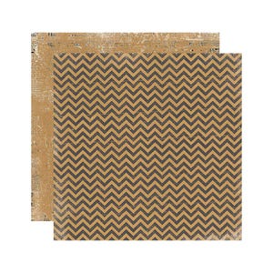 My Mind's Eye, Kraft FunDay, plaisir de tous les jours, papier cartonné 2 x 30 cm, zigzag, grunge, shabby chic, lignes en zigzag, chevron, impression vintage délavée