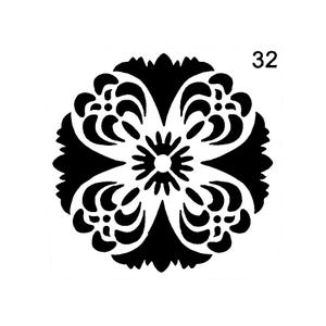 Vraiment super pochoirs, mini, 32 pochoirs fleurs fantaisie, 3,5 pouces, réutilisables, fleurs, français, fleur gaie, pétales superposés, fleurs de campagne