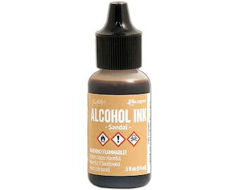 Ranger, Tim Holtz, Tinta con alcohol, Tinta con alcohol Sandal, 0.5 fl oz, Tinta con alcohol naranja claro, Tinta con alcohol color canela