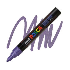 Posca Markers, Paint Marker, Metallic Violet Paint, 5M Medium Tip, Opaque Ink, Acrylic Paint Pen, Permanent, Smooth Flow, Purple