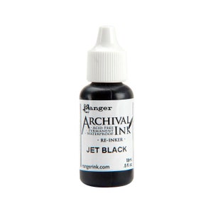 Ranger, Archival Ink, Waterproof Ink, Permanent Ink, Reinker, Jet Black, Black Ink Refill, Stamp Pad Reinker