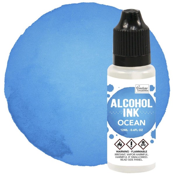 Couture Creations, Alcohol Ink, .4 fl oz, Ocean Blue Alcohol Ink, Blue Alcohol Ink, Light Blue Alcohol Ink, Sky Blue Ink