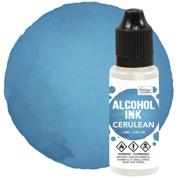 Couture Creations, Alcohol Ink, .4 fl oz, Cerulean Blue Alcohol Ink, Blue Alcohol Ink, Light Blue Alcohol Ink, Lake Blue Alcohol Ink