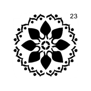 Vraiment super pochoirs, Mini, Flower Spinner 23 pochoir, 3,5 pouces, réutilisable, fleurs étoiles, gai, maison, pétales en rotation, campagne française
