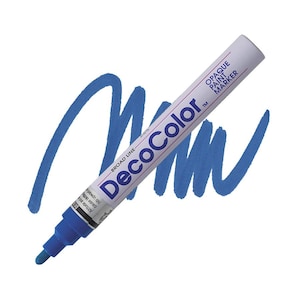DecoColor, Paint Marker, Blue Ink, Broad Point, Opaque Marker, Permanent Marker, Oil Based Paint Marker, Wide Tip, Gloss, Royal, Pen