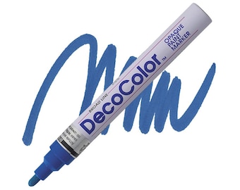 DecoColor, Paint Marker, Blue Ink, Broad Point, Opaque Marker, Permanent Marker, Oil Based Paint Marker, Wide Tip, Gloss, Royal, Pen