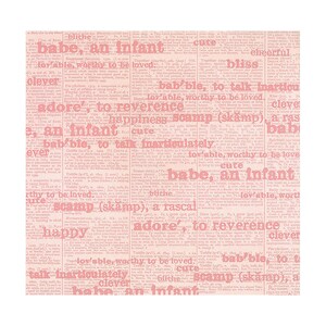 7 gitanos, cartulina de 12", cartulina para bebé, 2 hojas, francés, Enfant Rose, papel para bebé, Adoré, papel para álbumes de recortes, papel rosa, palabras para bebé