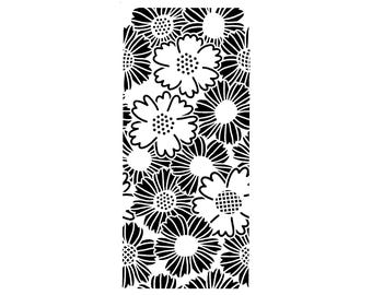 Riktigt bra schabloner, prästkragemönsterschablon, 10x21 cm, bakgrund, blommor, blommig, blommor, botanisk, blommor, blomma, prästkragar, collage