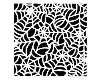 Puede incluir: Diseño de telaraña en blanco y negro. La imagen presenta un patrón repetido de telarañas, con una variedad de formas y tamaños. Las telarañas son negras sobre un fondo blanco, creando un diseño de alto contraste.