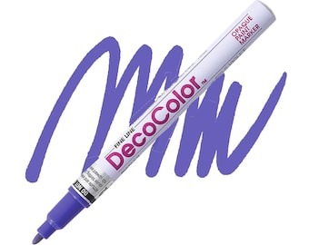 DecoColor, Marcador de pintura, Tinta violeta, Punta fina, Rotulador de pintura púrpura, Marcador opaco, Marcador permanente, Marcador de pintura al óleo, Brillo, Lavanda