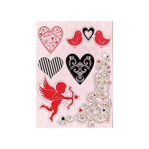 Kaisercraft, bilhetes de amor, enfeites de papelão, recortes, corações, floreio de canto, cupido, pássaros do amor, perfeito para cartões, dia dos namorados