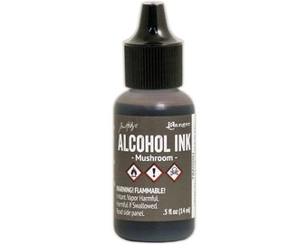 Ranger, Tim Holtz, Tinta de alcohol, Tinta de alcohol Mushroom, 0.5 fl oz, Tinta de alcohol marrón claro, Tinta de alcohol marrón moca