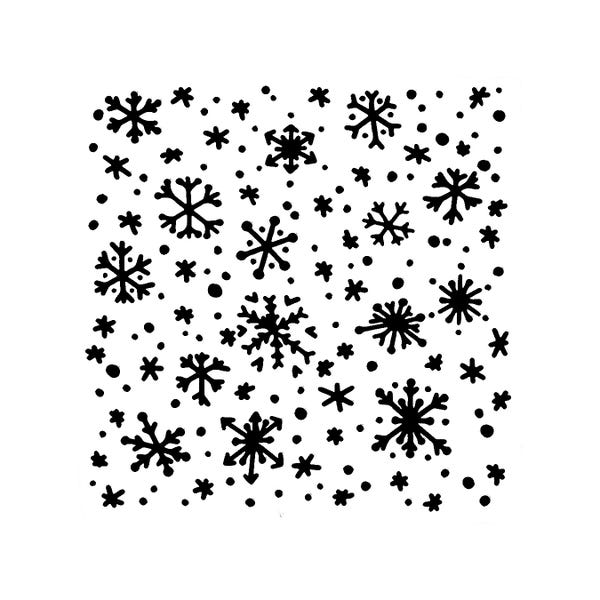 Really Great Stencils, Assorted Snowflakes 3 Stencil, 6x6", Background, Card Making, Snowflake Pattern, Winter, Weather, Christmas, Snow