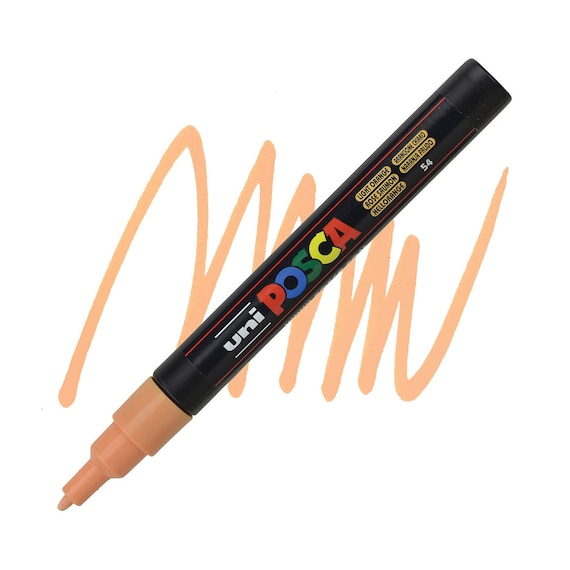 Posca Markers, Paint Marker, Light Orange Paint, 3M Fine Tip, Opaque Ink, Acrylic Paint Pen, Permanent Ink, Smooth Flow, Orange Marker