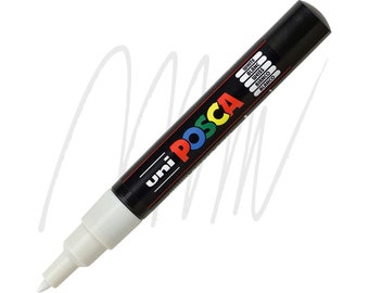 Posca Markers, Paint Marker, White Paint, 1M Extra Fine Tip, Opaque Ink, Acrylic Paint Pen, Permanent Ink, Smooth Flow, White Ink, Art Pen