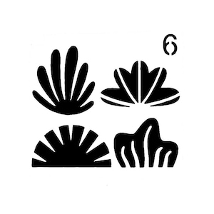 Echt geweldige stencils, mini, bloemtoppen 6 stencil, 3" x 3', herbruikbaar, bloemen, bloesems, madeliefje, grillig, leuk, bloemblaadjes, chrysant