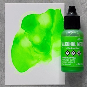 Ranger, Tim Holtz, Alcohol Ink, Neon Full Set, 8 Colors, .5 fl oz, Bright, Vibrant, Luminous, Fluorescent Alcohol Ink