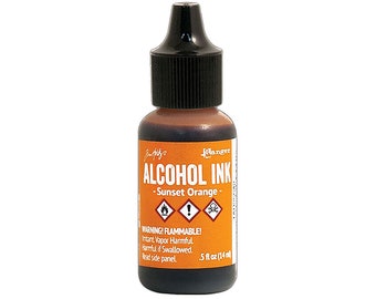 Ranger, Tim Holtz, Alkohol Tinte, Sunset Orange Alkohol Tinte, 150 ml, Halloween Orange Alkohol Tinte, Mittel Orange Alkohol Tinte