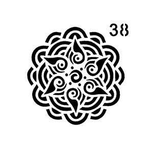 Vraiment super pochoirs, Mini, Mandala Flower 38 pochoir, 3 x 3", réutilisable, fleurs étoiles, polyvalent, fantaisiste, floral, pétales, mandalas vintage
