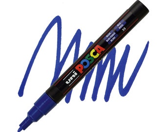 Posca Markers, Paint Marker, Blue Paint, 3M Fine Tip, Opaque Ink, Acrylic Paint Pen, Permanent Ink, Smooth Flow, Blue Ink, Blue Art Pen, 3mm