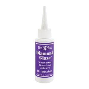 JudiKins, diamantglazuur, dimensionale lijm 2 oz, fles met precisietip, lijmfles, doorzichtige sealer, perfect voor het vergulden van vlokken en mica