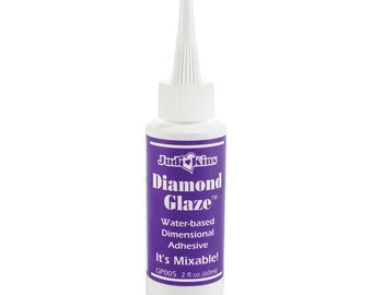 JudiKins, Diamond Glaze, Dimensional Adhesive 2 oz, Precision Tip Bottle, Glue Bottle, Sealer Clear, Perfect for Gilding Flakes & Mica