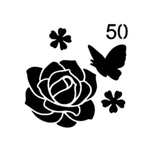 Vraiment super pochoirs, mini pochoir papillon et rose, 3 x 3 pi, réutilisables, papillons, fleurs, été, symbolise le changement, roses, scintillement
