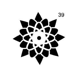 Vraiment super pochoirs, Mini, Astro Flower 39 Stencil, 3,5", Réutilisable, Marguerites, Enthousiaste, Happy Flower, Polyvalent, Atomique. Pétales
