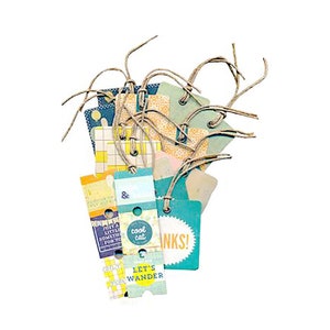 Prima, Free Spirit, étiquettes en papier cartonné, billets, étiquettes sur la ficelle, identifiez-vous, journal indésirable, mots croisés, montgolfières, promenons-nous, chat sympa