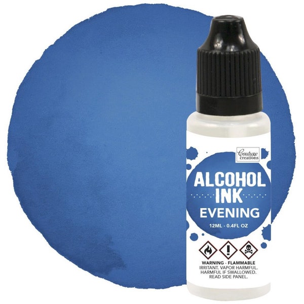 Couture Creations, Alcohol Ink, .4 fl oz, Evening Blue Alcohol Ink, Blue Alcohol Ink, Navy Blue Alcohol Ink, Dark Blue Ink
