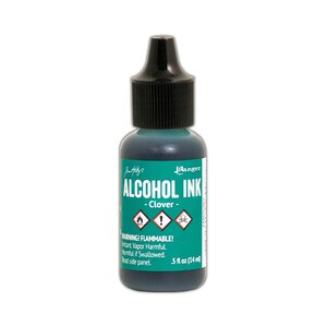 Ranger, Tim Holtz, alcoholinkt, alcoholinkt klaver, 0,5 fl oz, groene alcoholinkt, groenblauwe alcoholinkt