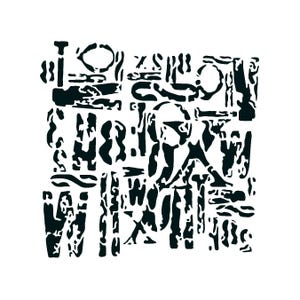 Really Great Stencils, Distressed Alpha Numbers Stencil, 6x6", Background, Grunge, Worn, Collage, Number 8, Letters, Rustic, Rough, Lettered