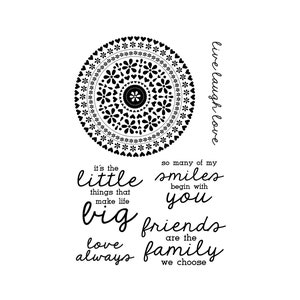 Kaisercraft, Clear Stamps, Mandala-stempel, Bloemenwielstempel, Ronde kantstempel, Smiles Begin With You, Secret Garden, Little Moments Big